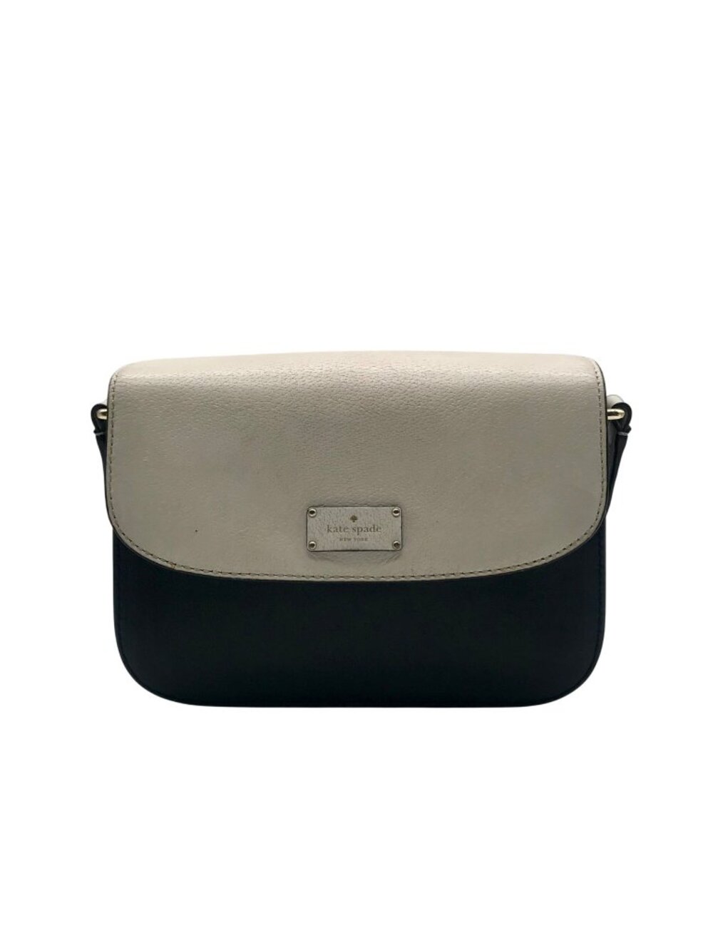 Kate Spade White & Black Leather Grove Street Crossbody Bag